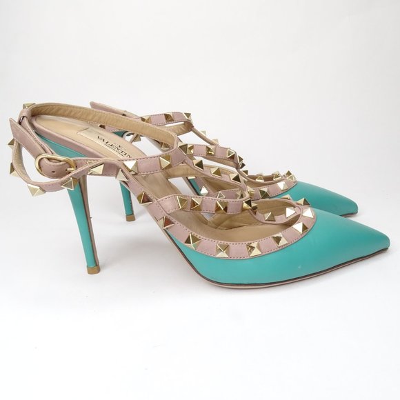 VALENTINO Nappa Leather Rockstud Ankle TStrap Pump - Picture 9 of 16